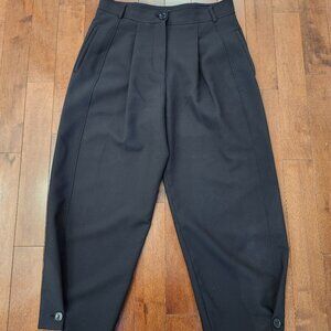 Zara women's black balloon leg trousers in size large